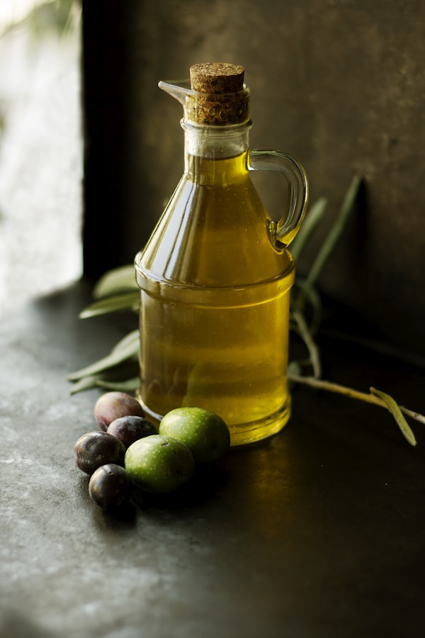 Fresh olives and botanical oils